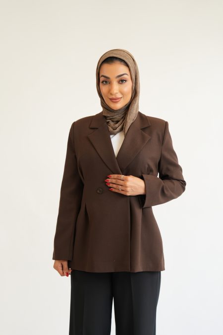 Pleated  Blazer Brown