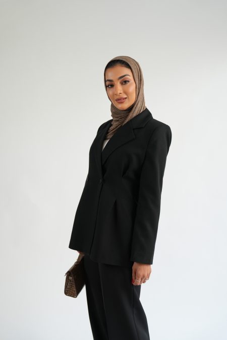 Pleated  Blazer Black